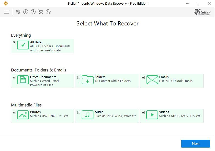 select specific files to recover with stellar phoenix