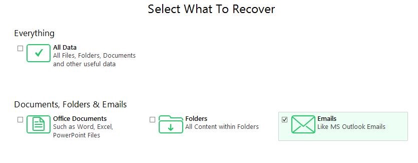 select deleted or lost emails to recover with stellar phoenix