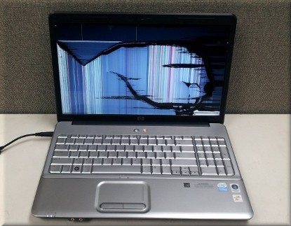 broken screen on laptop